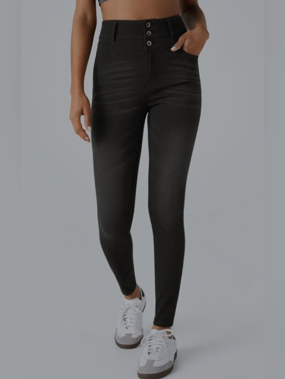 High Waisted Black Skinny Jeans